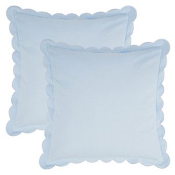 Soft Cotton Throw Pillow Covers Cushion Cases, Scalloped Wavy Edge Designs, Modern Home Decor 2 pc