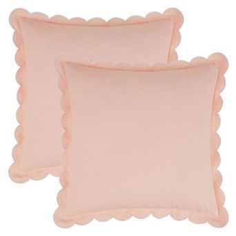 Soft Cotton Throw Pillow Covers Cushion Cases, Scalloped Wavy Edge Designs, Modern Home Decor 2 pc