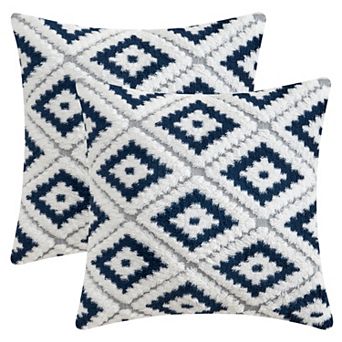 2 pc Soft Short Plush Decorative Throw Pillow Covers Luxury Style Cushion Covers for Sofa Bedroom