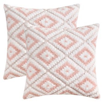 2 pc Soft Short Plush Decorative Throw Pillow Covers Luxury Style Cushion Covers for Sofa Bedroom