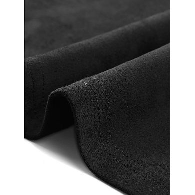 Women's Draped Lapel Long Sleeve Open Front Cropped Faux Suede Jackets