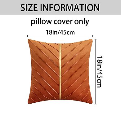 2Pcs Velvet Throw Pillow Cover with Gold Striped Cushion Case Modern Pillowcase for Sofa Bedroom