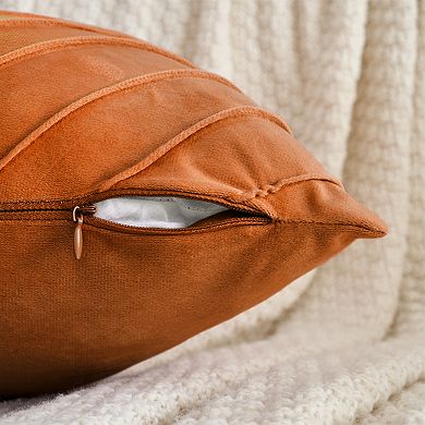 2Pcs Velvet Throw Pillow Cover with Gold Striped Cushion Case Modern Pillowcase for Sofa Bedroom