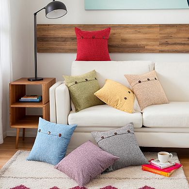 Throw Pillow Covers Triple Button Decorative Pillowcases Oblong Cushion Covers for Sofa Bed 2Pcs