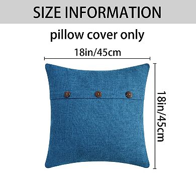 Throw Pillow Covers Triple Button Decorative Pillowcases Oblong Cushion Covers for Sofa Bed 2Pcs