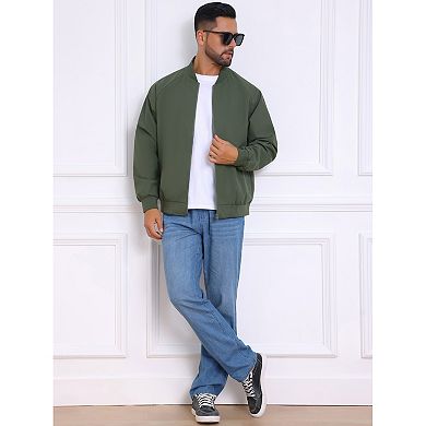 Men's Casual Stylish Lightweight Full Zip Up Bomber Jacket