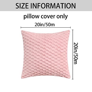 2Pcs Soft Decorative Throw Pillow Covers Fuzzy Plush Cushion Cover for Sofa Couch Bed Living Room