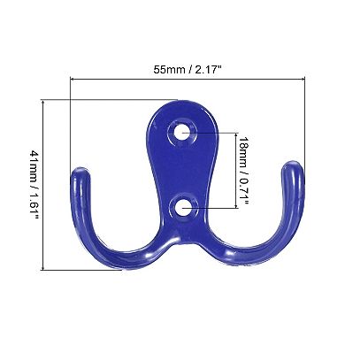 Wall Hooks, 8Pcs Zinc Alloy Double Prong Retro Hook for Hanging Towel Backpack Keys