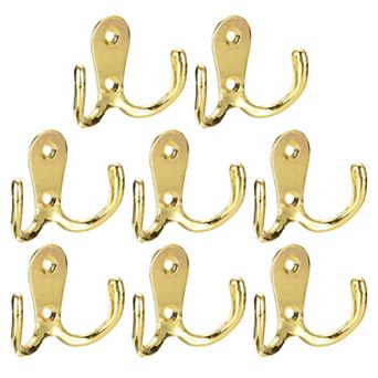 Wall Hooks, 8 pc Zinc Alloy Double Prong Retro Hook for Hanging Towel Backpack Keys