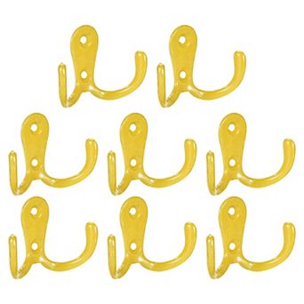 Wall Hooks, 8 pc Zinc Alloy Double Prong Retro Hook for Hanging Towel Backpack Keys