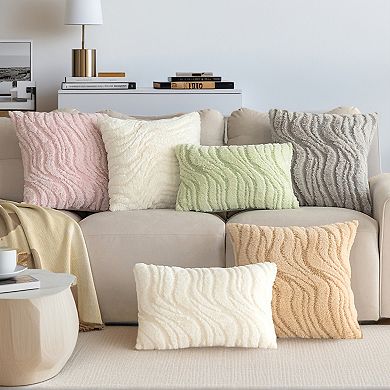 2Pcs Geometric Throw Pillow Covers Decorative Farmhouse Pillow Case Soft Plush Cushion Pillowcase