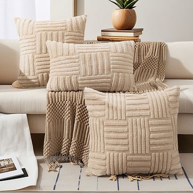 Throw Pillow Covers Set of 2 Striped Soft Decorative Couch Pillow Cases Farmhouse Home Decor for Bed