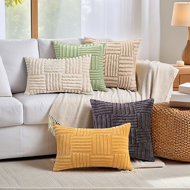 Throw Pillow Covers Set of 2 Striped Soft Decorative Couch Pillow Cases Farmhouse Home Decor for Bed