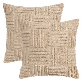 Throw Pillow Covers Set of 2 Striped Soft Decorative Couch Pillow Cases Farmhouse Home Decor for Bed