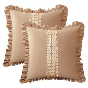 2 Pack Boho Throw Pillow Covers Cushion Cases, Scalloped Wavy Edge Designs, Match for Home Decor