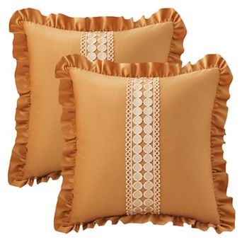 2 Pack Boho Throw Pillow Covers Cushion Cases, Scalloped Wavy Edge Designs, Match for Home Decor