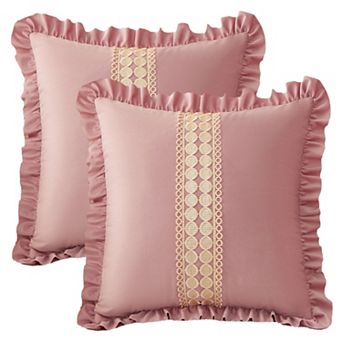 2 Pack Boho Throw Pillow Covers Cushion Cases, Scalloped Wavy Edge Designs, Match for Home Decor