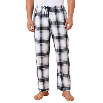 Men's Elastic Waist Drawstring Casual Plaid Sleep Pajamas Pants
