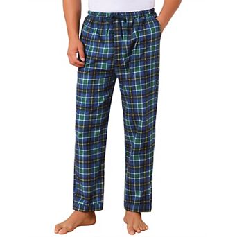 Men's Elastic Waist Drawstring Casual Plaid Sleep Pajamas Pants