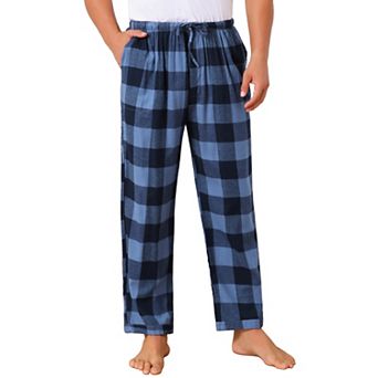 Men's Elastic Waist Drawstring Casual Plaid Sleep Pajamas Pants