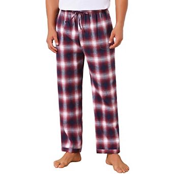 Men's Elastic Waist Drawstring Casual Plaid Sleep Pajamas Pants