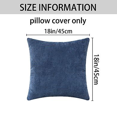 2 Pcs Corduroy Classical Modern Soft Solid Pillow Covers for Couch Sofa Home Bedroom
