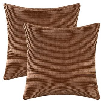 2 pc Corduroy Classical Modern Soft Solid Pillow Covers for Couch Sofa Home Bedroom