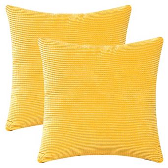 2 pc Corduroy Classical Modern Soft Solid Pillow Covers for Couch Sofa Home Bedroom