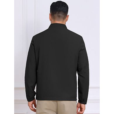 Men's Lightweight Stand Collar Full Zip Up Business Golf Bomber Jacket