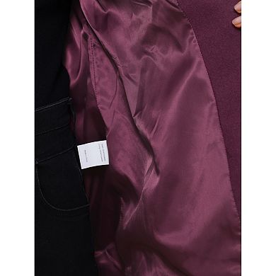 Women's Single Breasted Coat Shawl Collar A Line Outerwear Winter Jacket Pea Trench Coats with Belt