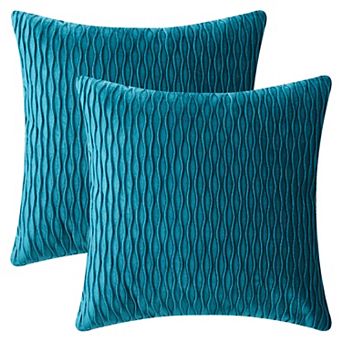 Throw Pillow Covers, 2 Pack Striped Velvet Rectangular Decorative Pillow Cases for Farmhouse Couch