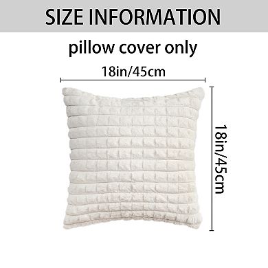 Throw Pillow Covers Set of 2, Soft Plush Solid Couch Pillow Cases for Sofa Bed Living Room Home