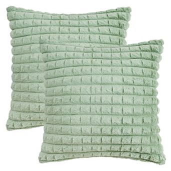 Throw Pillow Covers Set of 2, Soft Plush Solid Couch Pillow Cases for Sofa Bed Living Room Home