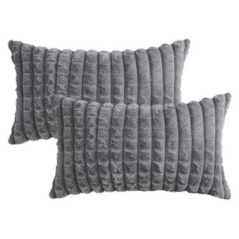 Throw Pillow Covers Set of 2, Soft Plush Solid Couch Pillow Cases for Sofa Bed Living Room Home