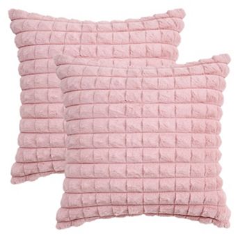 Throw Pillow Covers Set of 2, Soft Plush Solid Couch Pillow Cases for Sofa Bed Living Room Home
