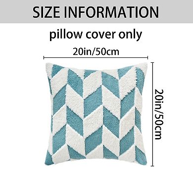 Throw Pillow Covers, 2 Pack Soft Snowflake Fleece Geometric Cushion Cases for Couch Sofa Living Room