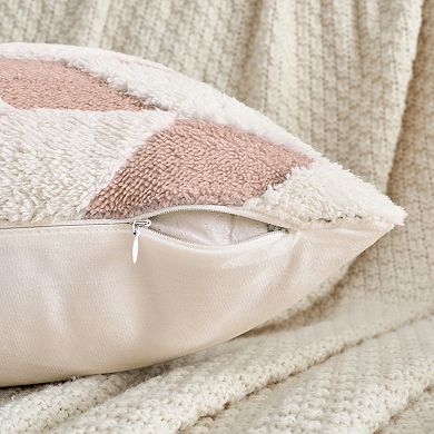 Throw Pillow Covers, 2 Pack Soft Snowflake Fleece Geometric Cushion Cases for Couch Sofa Living Room