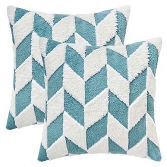 Throw Pillow Covers, 2 Pack Soft Snowflake Fleece Geometric Cushion Cases for Couch Sofa Living Room