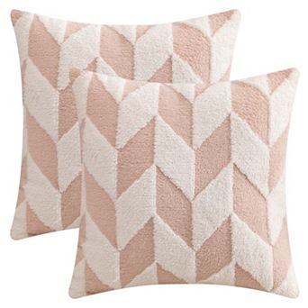 Throw Pillow Covers, 2 Pack Soft Snowflake Fleece Geometric Cushion Cases for Couch Sofa Living Room