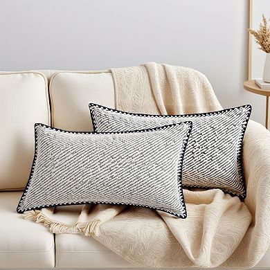2 Pcs Soft Chenille Pillowcase Simple Decoration Cushion Cases for Home Sofa Bench