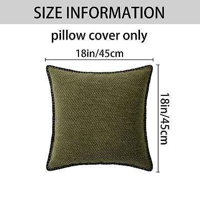 2 Pcs Soft Chenille Pillowcase Simple Decoration Cushion Cases for Home Sofa Bench