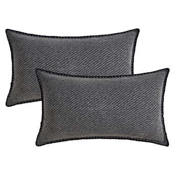 2 pc Soft Chenille Pillowcase Simple Decoration Cushion Cases for Home Sofa Bench
