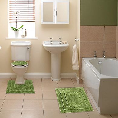 Clearwater Collection 3-Piece Bathroom Rug Set Bath Mat, Contour Rug & Lid Cover