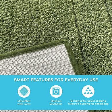 Clearwater Collection 3-Piece Bathroom Rug Set Bath Mat, Contour Rug & Lid Cover