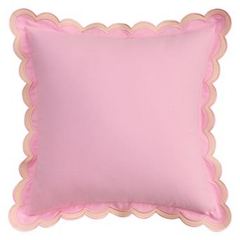 Cotton Throw Pillow Covers Cushion Cases, Scalloped Wavy Edge Designs, Match for Home Decor 1 pc