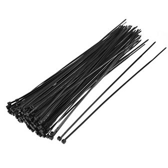 Nylon Cable Ties 8 Inch Self-Locking Zip Ties 0.08 Inch Width Black 100 pc