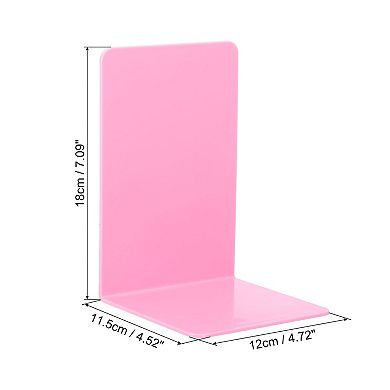 Acrylic Bookends, 4 Pcs L-shaped Book Ends for Shelves Magazine Stand