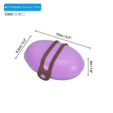 Travel Soap Holder, 3 Pack Soap Bar Container with Band Light Blue Purple White