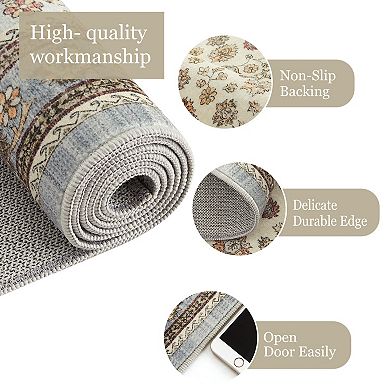 Large Area Rugs Living Room with Non-Slip Backing Stain-Resistant Low Pile Persia - Elegant graceful
