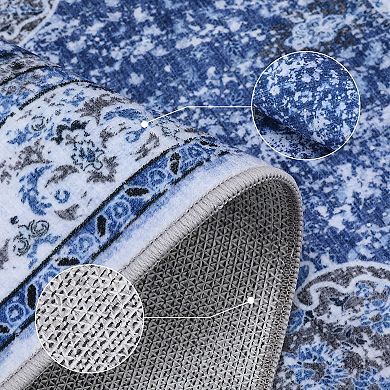 Large Area Rugs Living Room with Non-Slip Backing Stain-Resistant Low Pile Farmhouse Rug Persia-Edge